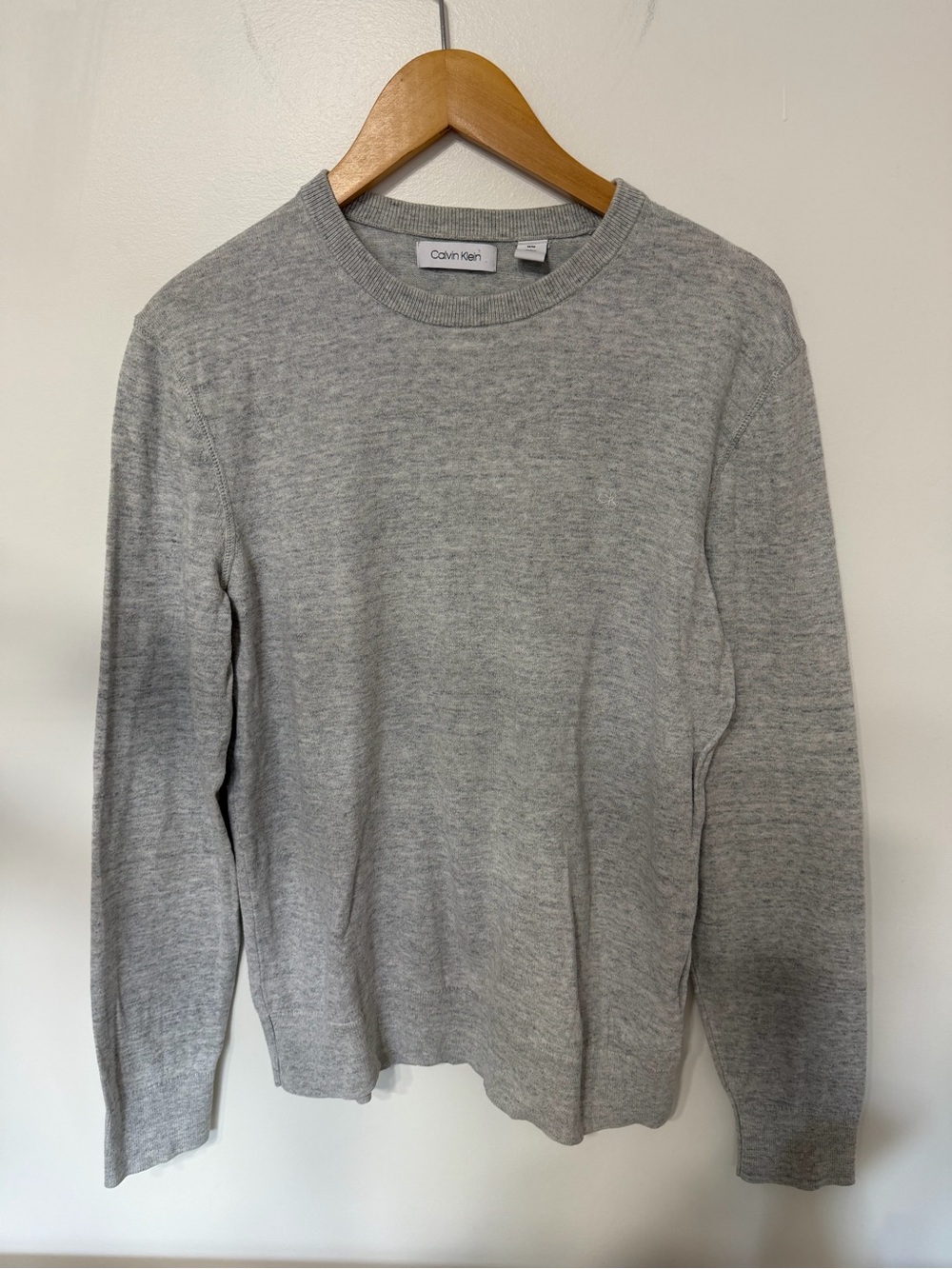 Calvin Klein 100% Cotton Gray Crewneck Pullover Sweater Men’s Medium